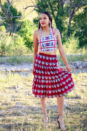 Heart Concho Tier Skirt