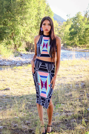 Open image in slideshow, Bear Medicine Two-Piece Crop and Skirt
