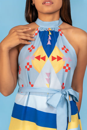 Bold Ribbon Sleeveless Dress