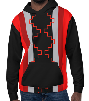 Red and Black Striped Hoodie-Ships Separate