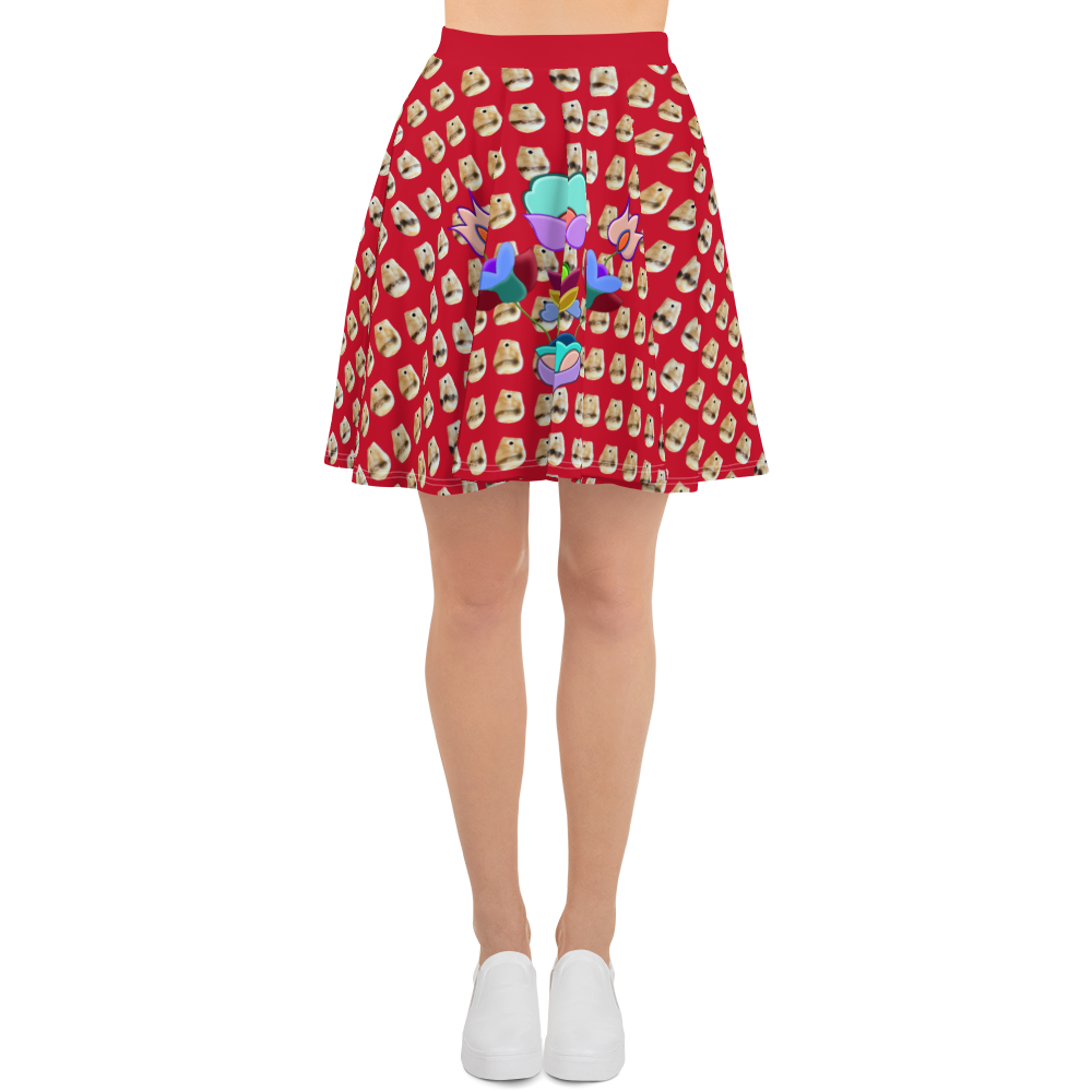 Red Floral Skater Skirt PRE-ORDER