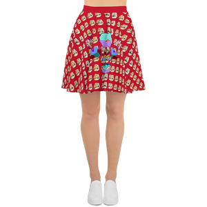 Open image in slideshow, Red Floral Skater Skirt
