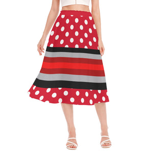Polka Dot Red Striped Skirt