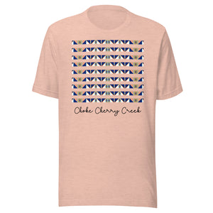 Open image in slideshow, Choke Cherry Creek Pink Geo Tee
